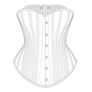 1890's Curvy Victorian Mid-Bust Corset Pattern PDF