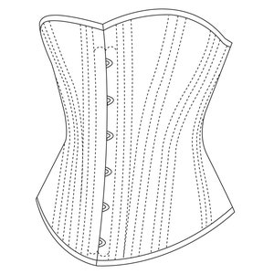 Late Victorian Mid-Bust Corset Pattern PDF