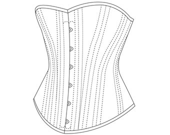 Late Victorian Mid-Bust Corset Pattern PDF