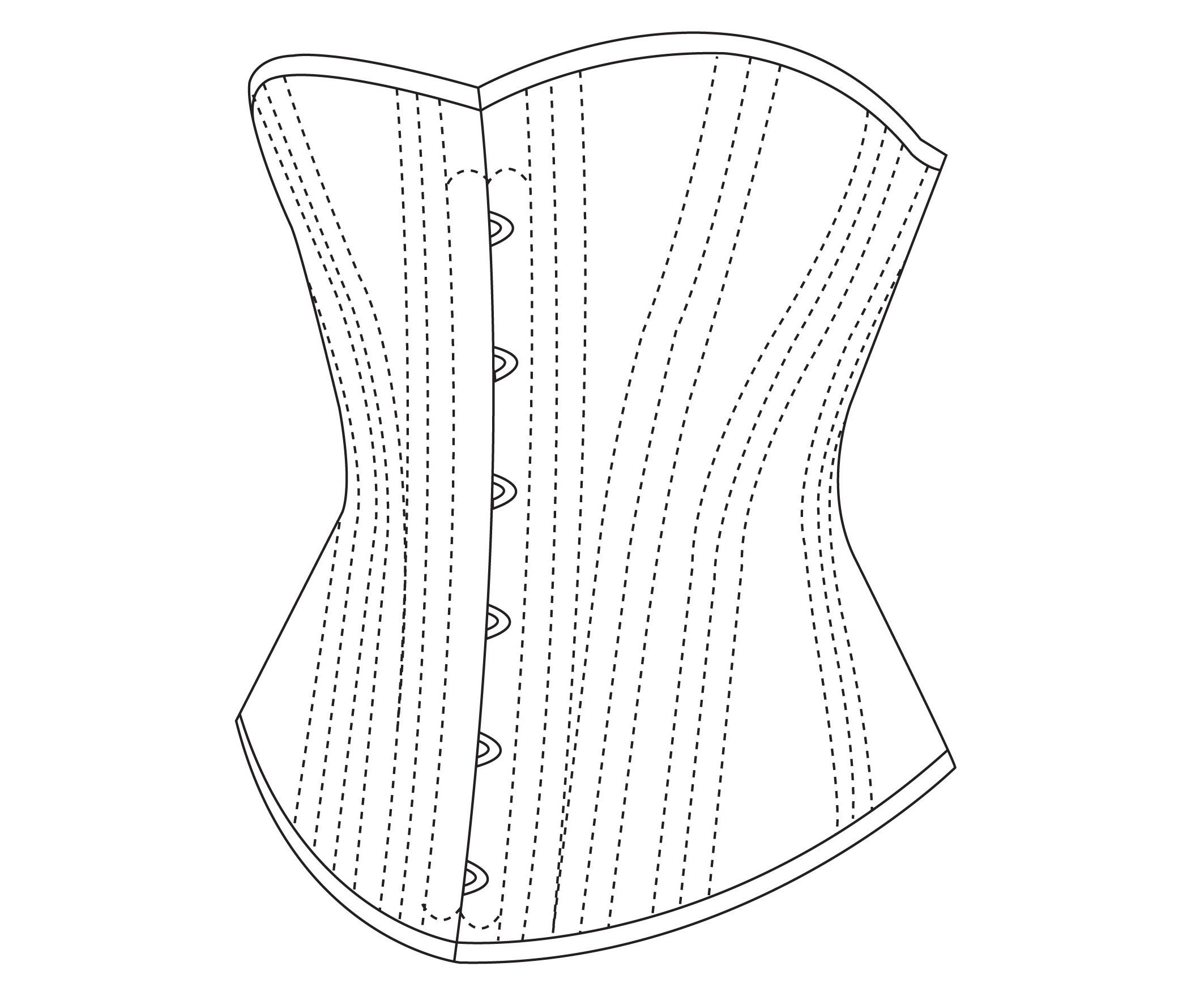 Late Victorian Mid-bust Corset Pattern PDF 