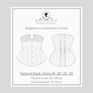 PDF Pattern AND Tutorials - Sizes 18-24 - Beginner&#39;s Underbust Corset