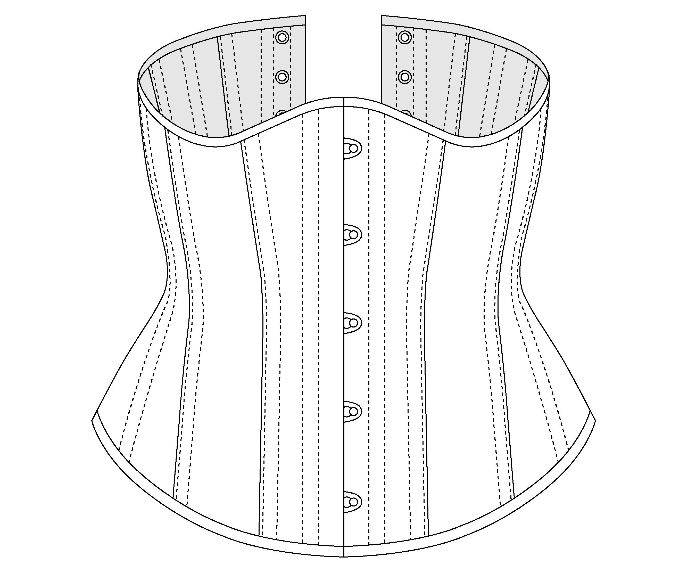 Simple Underbust Corset Pattern PDF Modest Waist Reduction 