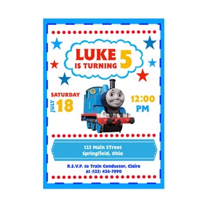 Personalized Train Invitation Digital Download image 1