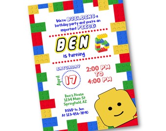 Lego Invitation Etsy Lego Invitation Etsy
