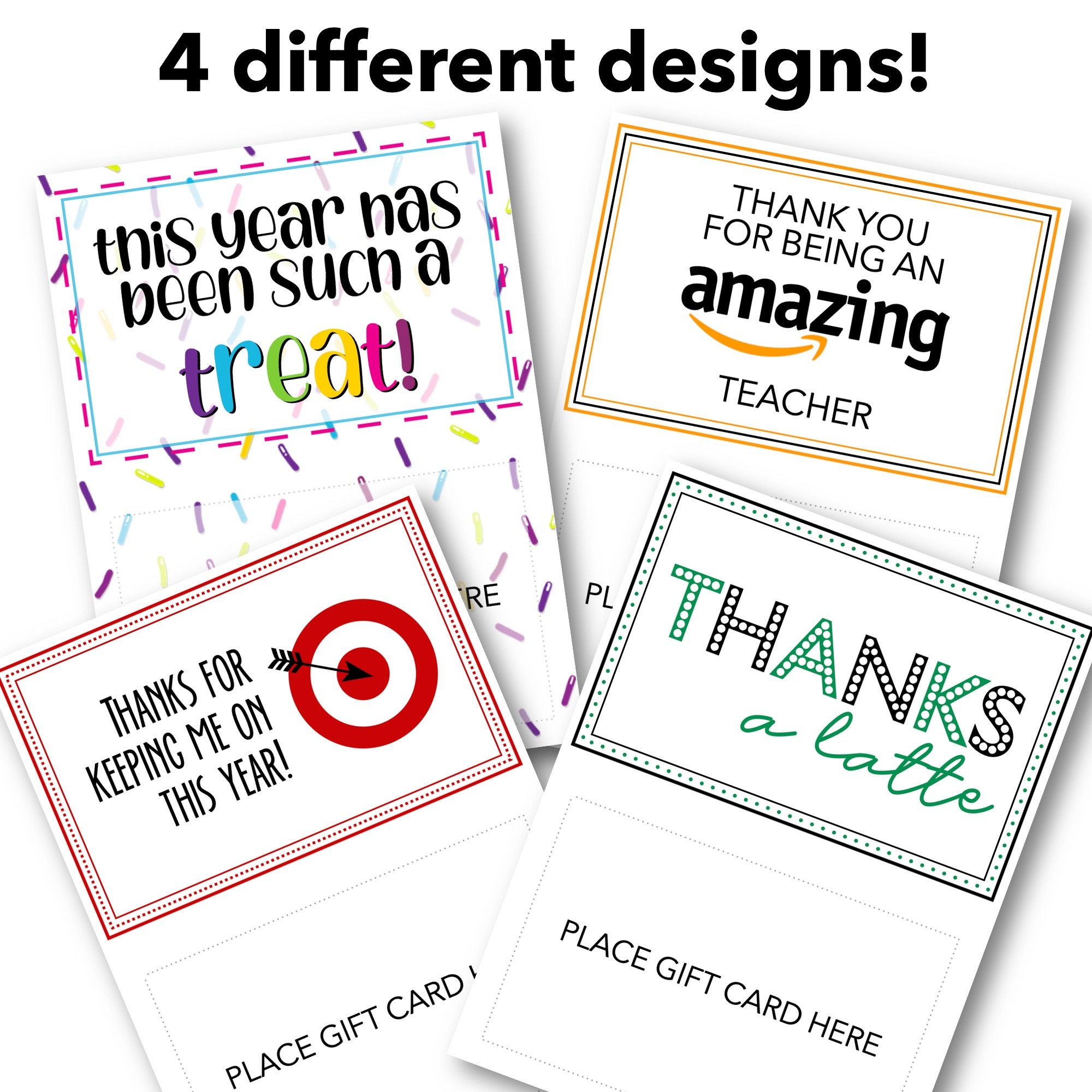 Four Styles Of Teacher Appreciation Gift Tags Year End Gift - Etsy