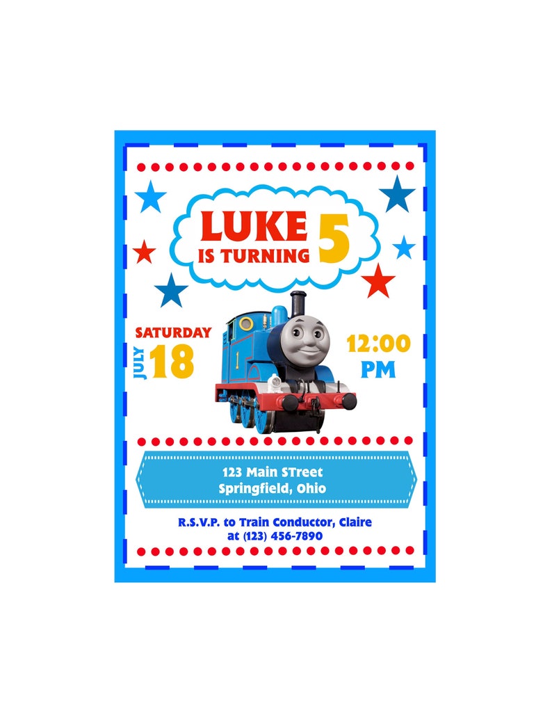 Personalized Train Invitation Digital Download image 1