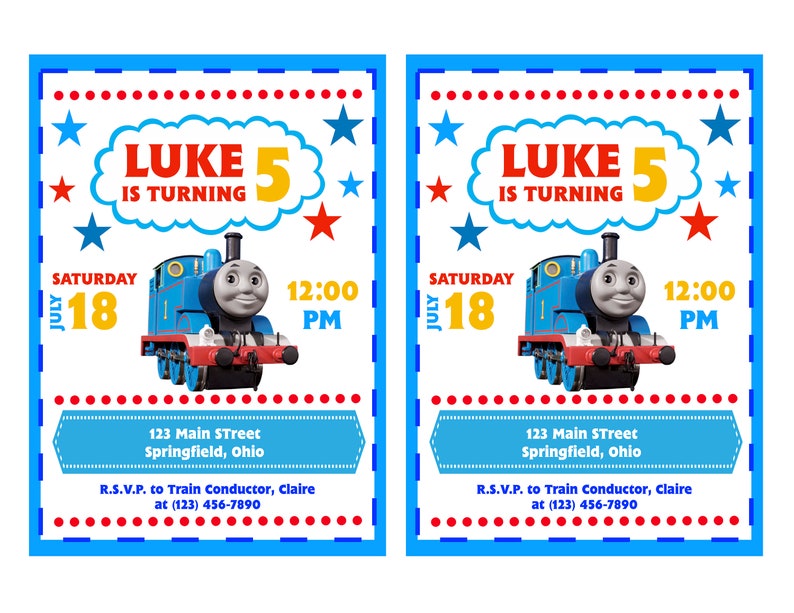 Personalized Train Invitation Digital Download image 3