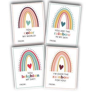 Rainbow Valentine's Gift Tag Printable || Instant Download || Teacher Valentine Gift  || Friend Valentine