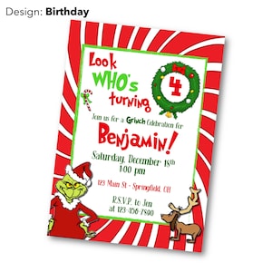 Christmas-Themed Party Invitation || Whoville Invitation || Grinchmas || Digital Download || Custom Invite || Stink Stank Stunk