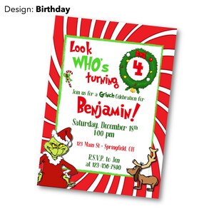 Christmas-Themed Party Invitation || Whoville Invitation || Grinchmas || Digital Download || Custom Invite || Stink Stank Stunk