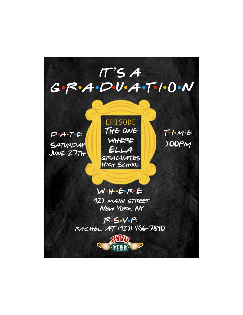 Friends Themed Birthday or Graduation Invitation Custom | Etsy