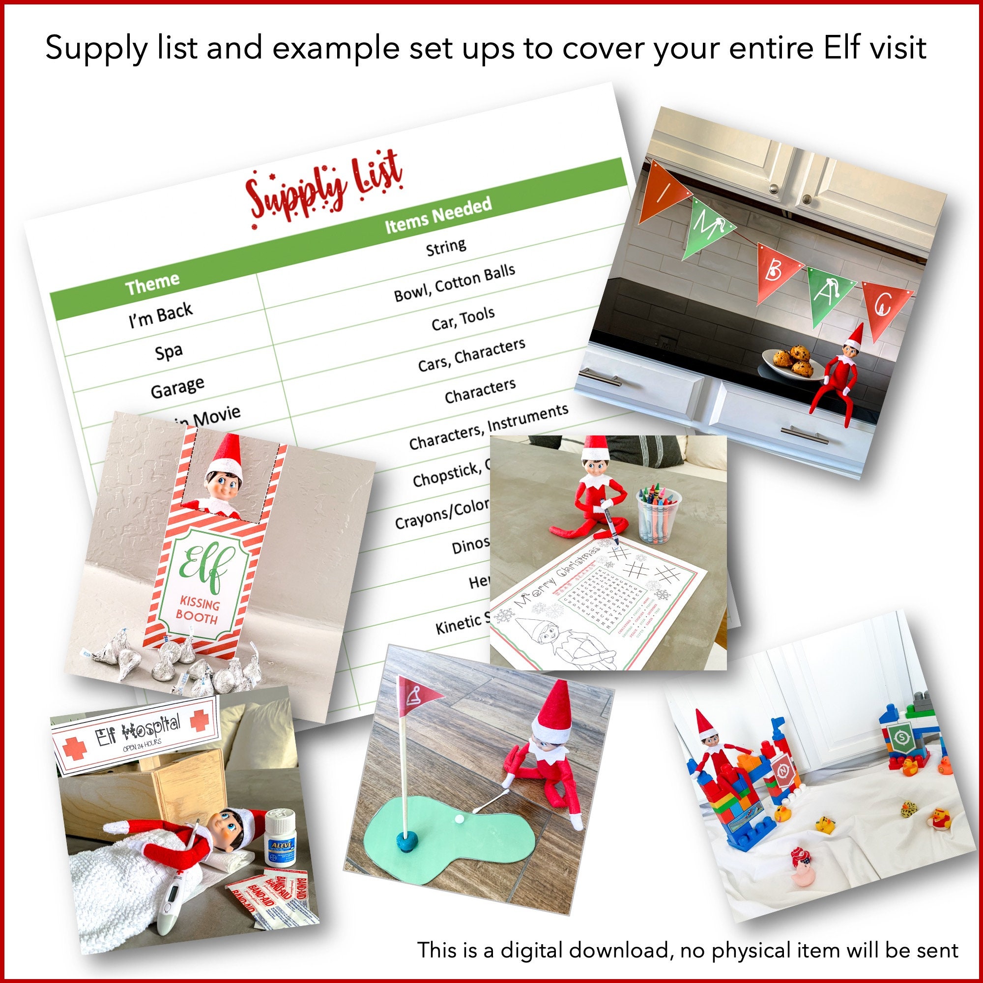 Elf Digital Download Kit Elf Kit 24 Elf Shelf Ideas Etsy