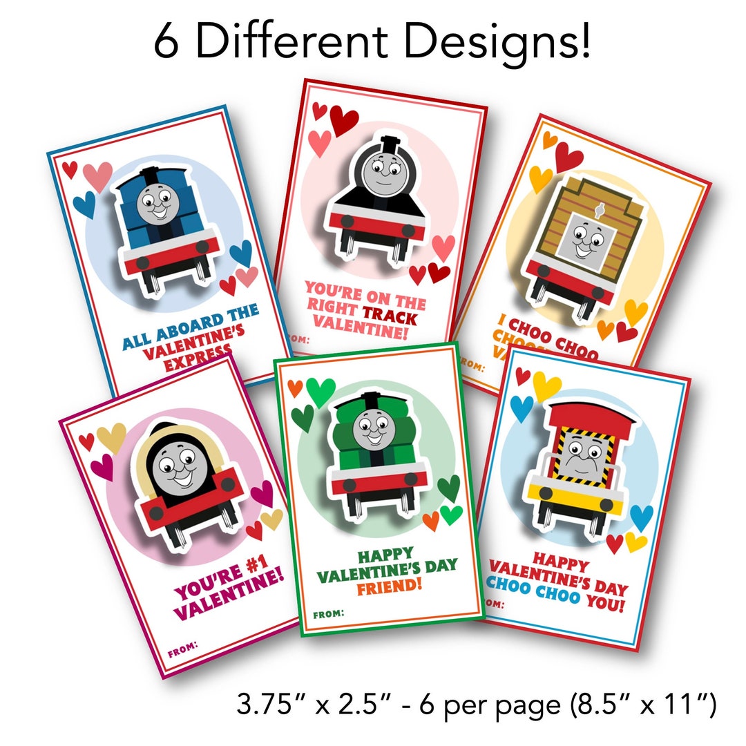 Train Valentines Day Printable Instant Download DIY Valentines Thomas ...
