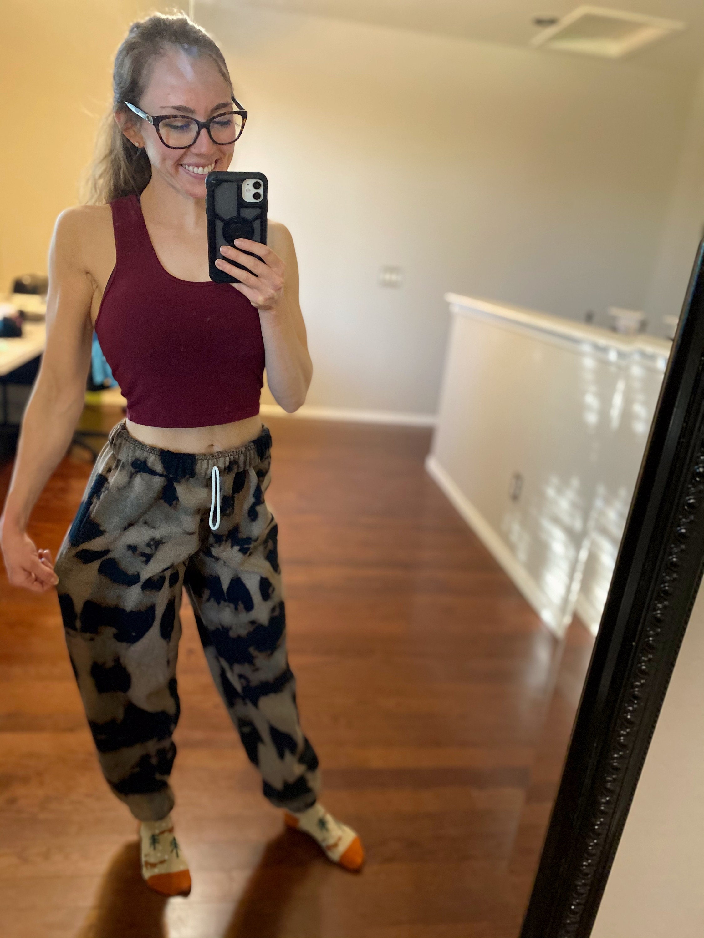 reverse tie dye sweatpants
