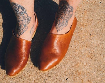 Leather Loafers | Antalya Shoe | Handmade Shoes | Women's Mules | Brown Loafers | Cream Shoes | Slippers | Slip on Shoes | Flats | Moccasins
