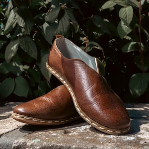 LU Loafers | Leather Shoes | Handmade Shoes | Women&#39;s Mules | Brown Loafers | Coconut Shoes | Slippers | Slip on Shoes | Flats | Moccasins