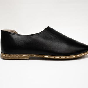 Leather Loafers | Antalya Shoe | Handmade Shoes | Women&#39;s Mules | Black Loafers | Black Shoes | Slippers | Slip on Shoes | Flats | Moccasins