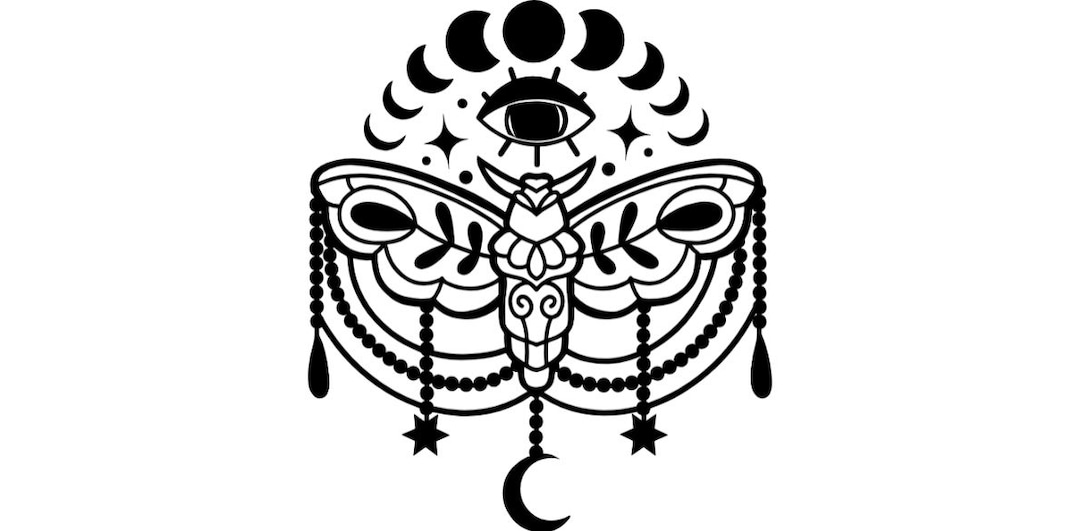 Moon and Moth Digital File - Etsy