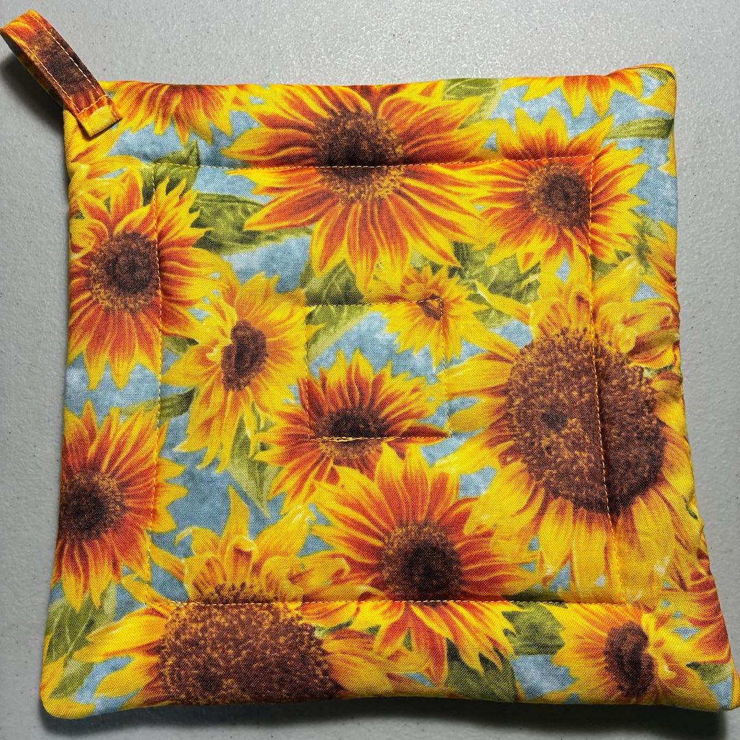 Dessous de plat/manique de luxe ; TOURNESOLS / jaune-bleu - Etsy France