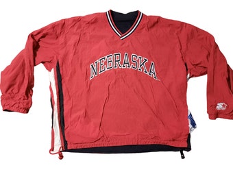 Vintage 2000s Y2K College Nebraska University Track Jacket Pullover Size XL