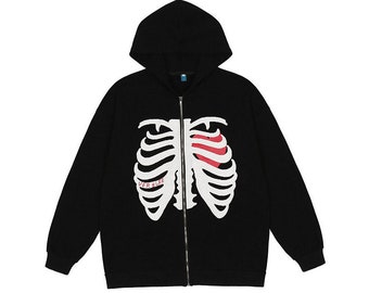bedazzled skeleton moletom com capuz