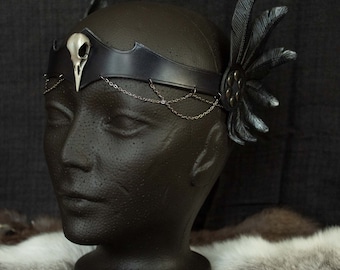 Leather Crown Queen Headband Tiara Adjustable Medieval Costume Accessory Leather Crown Tiara | Medieval Viking PU Leather Head Ring  main image 4