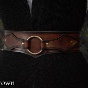 Medieval Leather Belt, Larp kidney belt, Waist cincher, Corset