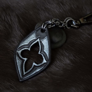 Gothic Keychain Leather & Chainmail // goth chain accessory, gothic architecture, vampire, dark, goth