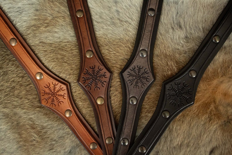 Leather Viking Tiara, Leather Crown Norse image 3