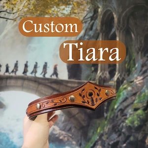 Custom Leather Tiara // Custom Larp accessory, made to order circlet, medieval crown, fantasy headpiece headband