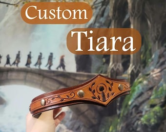 Custom Leather Tiara // Custom Larp accessory, made to order circlet, medieval crown, fantasy headpiece headband