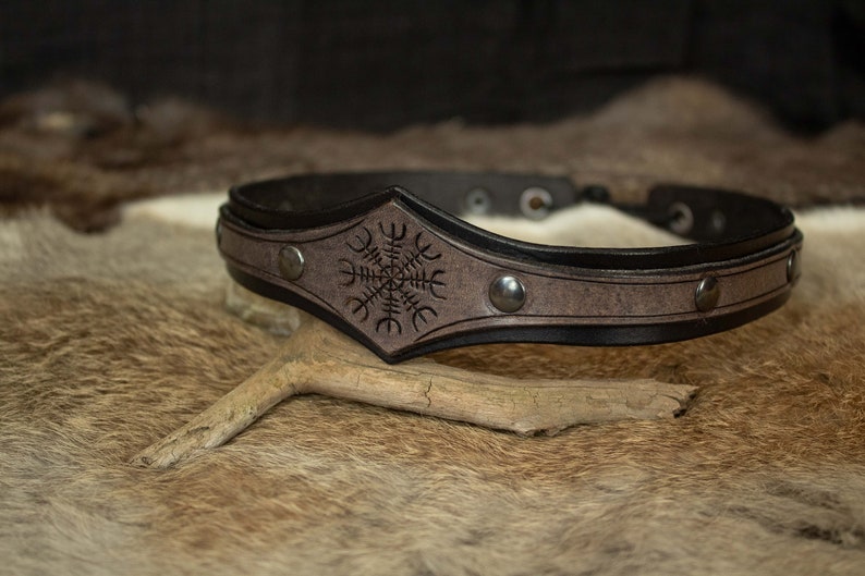 Leather Viking Tiara, Leather Crown Norse image 5