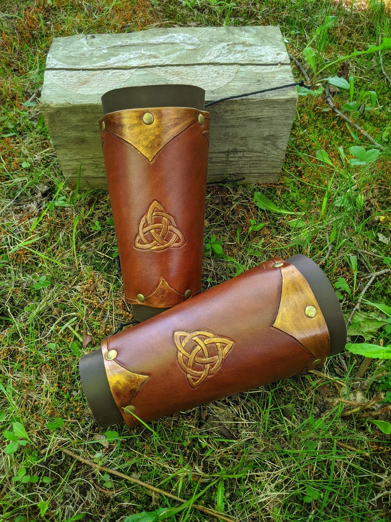 Celtic leather armbandsLeather armorlarp
