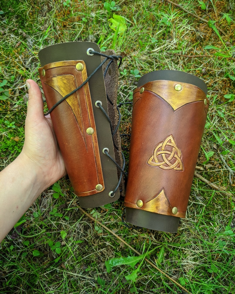 Celtic leather armbandsLeather armorlarp