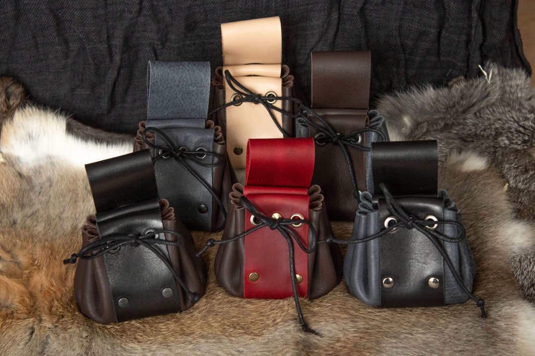 Bourse de cuir médiévale // Cuir souple // Sac de ceinture - Main Image