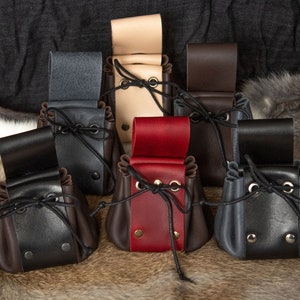 Mittelalterliche Ledertasche // Weiches Leder // Keltische Gürteltasche