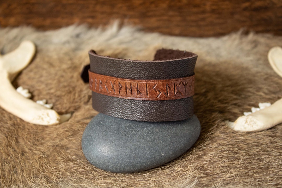Runic Leather Bracelets // Viking Bracelets // Viking Rune of the