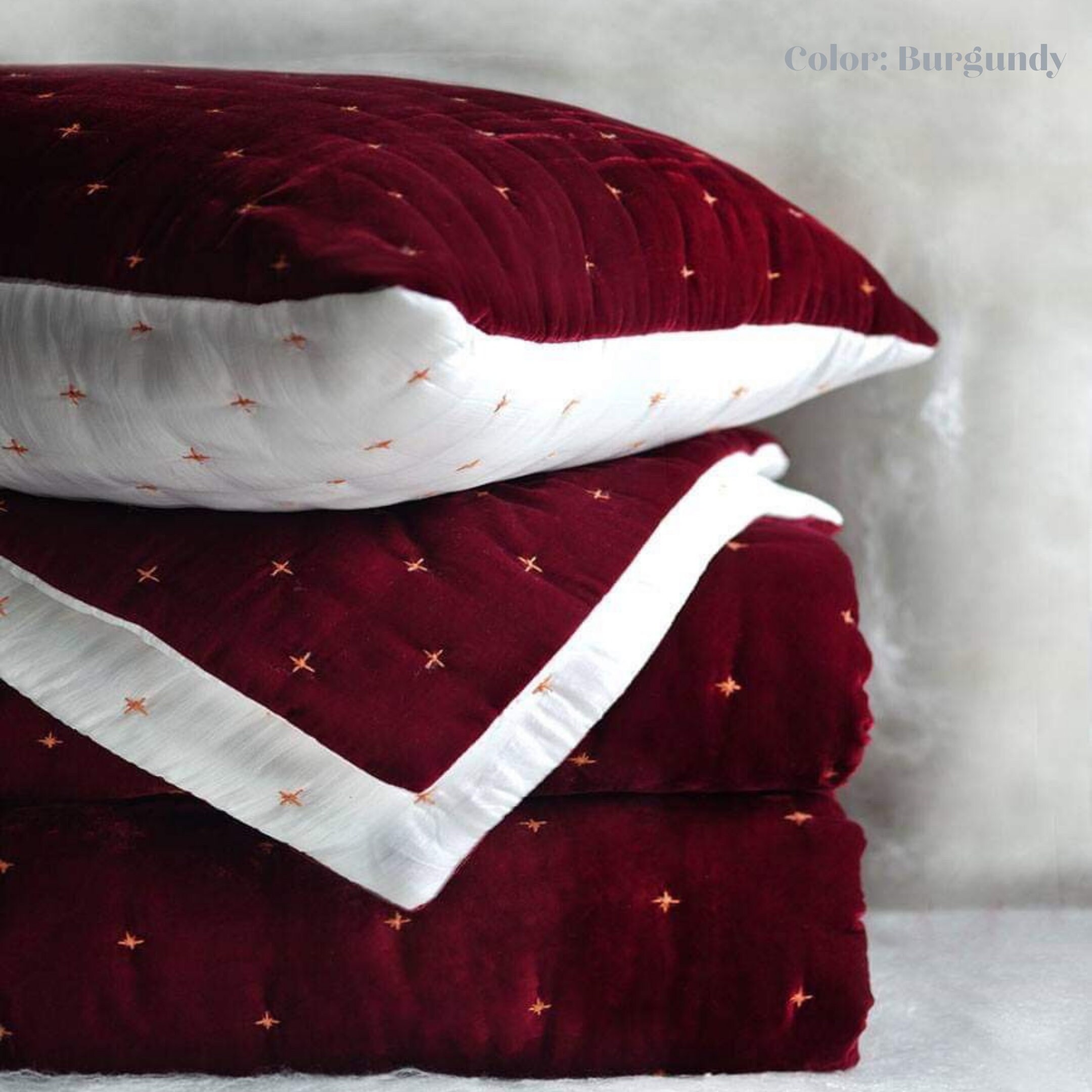 Glamour Silk Velvet Quilted Duvet Throw Blanket Plus Hand Etsy