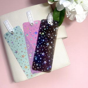 Jelly bookmark / cute bookmark / reading / holographic stars / reading gifts