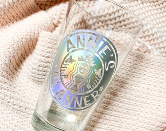 Holographic Starbucks Decal, Permanent Vinyl, Decal for Car, Shiny Decal, Coffee - sticker