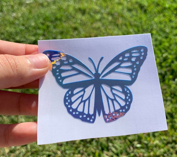 Holographic Butterfly Decal, Permanent Vinyl, Decal for Car, Shiny Decal, Butterfly - sticker