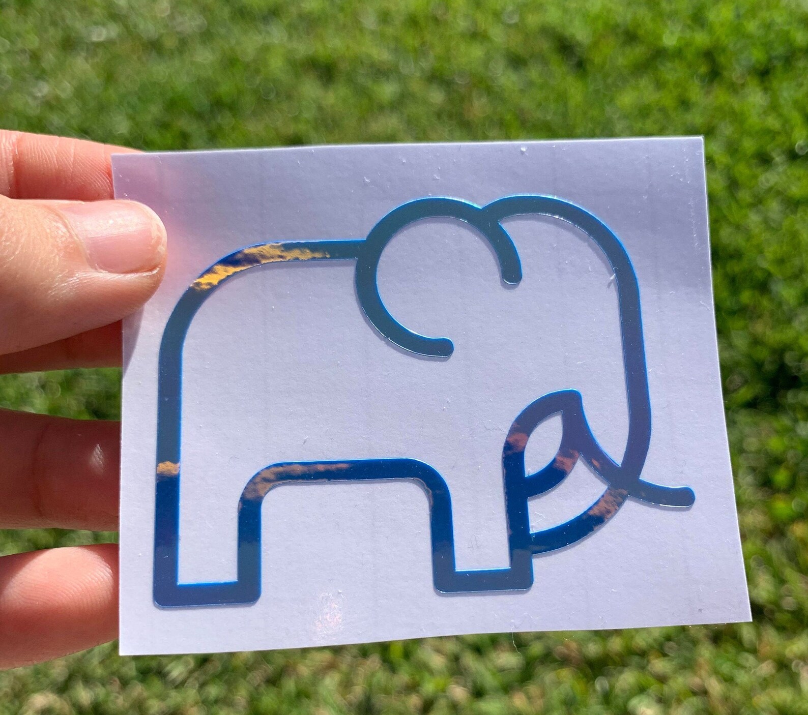 Holographic Elephant Decal Permanent Vinyl Decal for Car Etsy