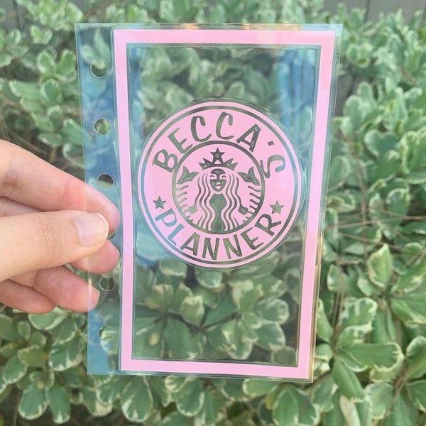 Planner Dashboard- Starbucks dashboard Clear Dashboard  - Holographic- Planner - Happy planner - Planner Dividers -