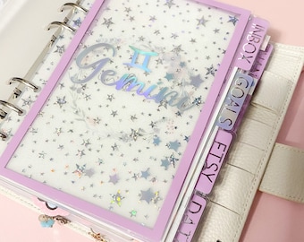 Zodiac name Planner Dashboard - Planner Divider- Holographic - Planner Dashboard