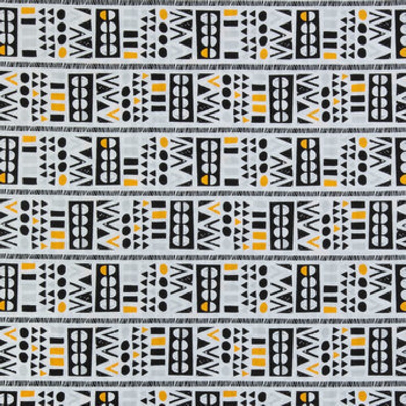 Yellow Grey Tribal Block Design Ponytail Scrub Cap for Women Scrub Hat Surgical Hat Gia Black