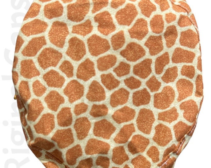 Small Euro Scrub Cap for Women, Giraffe Design, Small Euro Scrub Cap, Surgical Cap, Scrub Cap for Women , Surgical Caps