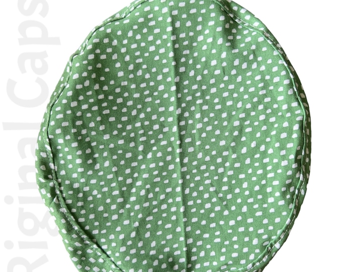 Small Euro Scrub Cap for Women, Green with White Spots  Small Euro Scrub Cap, Surgical Cap, Scrub Cap for Women , Surgical Caps