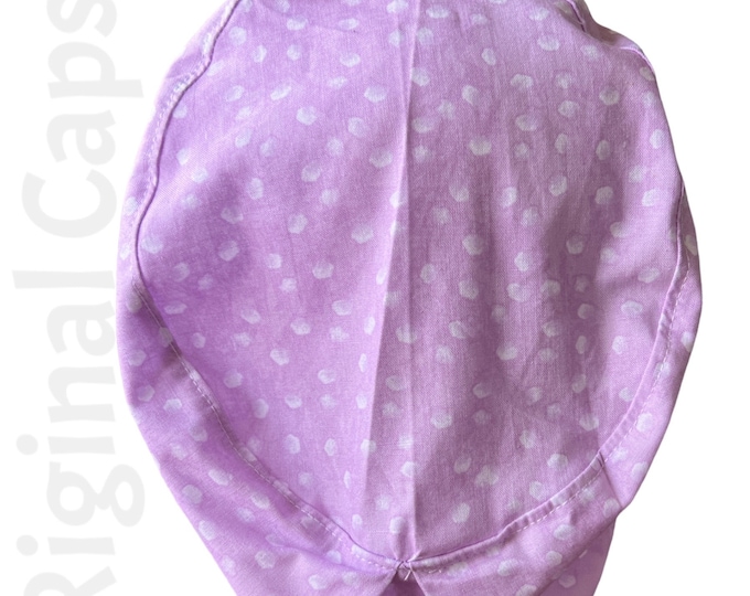 Small Euro Scrub Cap for Women, Lavender with Soft White Spots  Small Euro Scrub Cap, Surgical Cap, Scrub Cap for Women , Surgical Caps