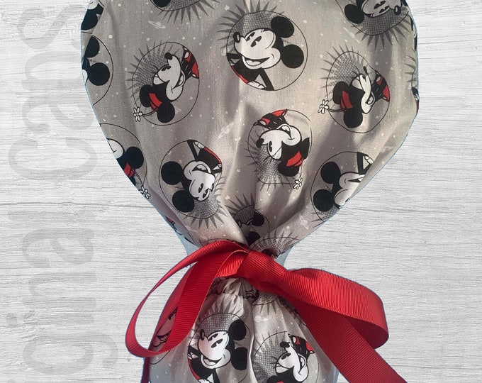 Mouse Head Design Ponytail Scrub Cap for Women, Scrub Hat, Surgical Hat "Anna"