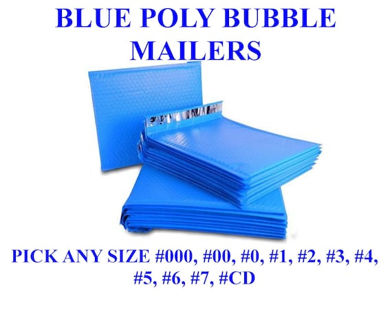 QTY 1 Envelope Blue Poly Bubble Mailers Padded Envelopes Self Seal 4 x 7/" #000